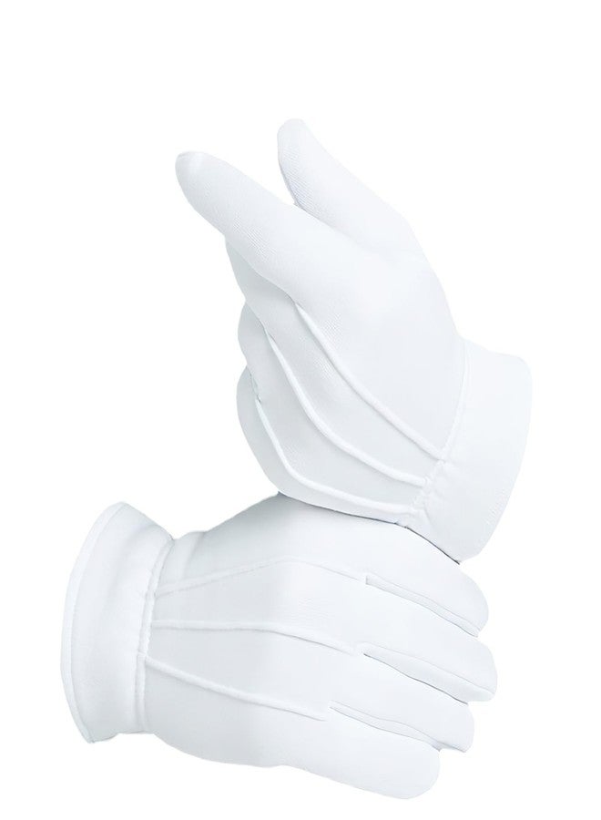 Cielasis White Cotton Gloves Men Costume Stitched Uniform Gloves for Wedding Formal Tuxedo Party, Coin Jewelry Inspection Gloves, Men Uniform Glovesfor Police Server Funeral Formal Tuxedo Guard - Image 1